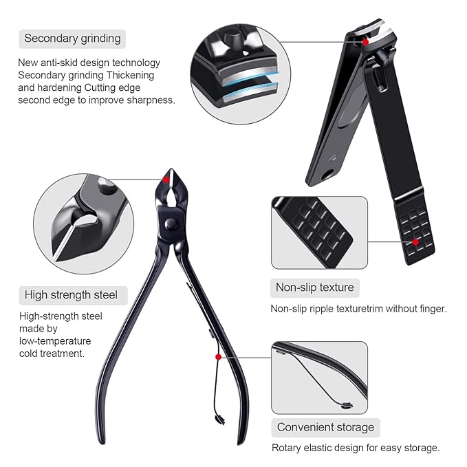 Manicure Set Pedicure Kit Womens Nail Clippers Set 32 in 1 Professional Grooming Care Tools Nail Kit Including Facial, Fingernails and Toenails Care with Travel Case Women (White/Black_32 in 1)