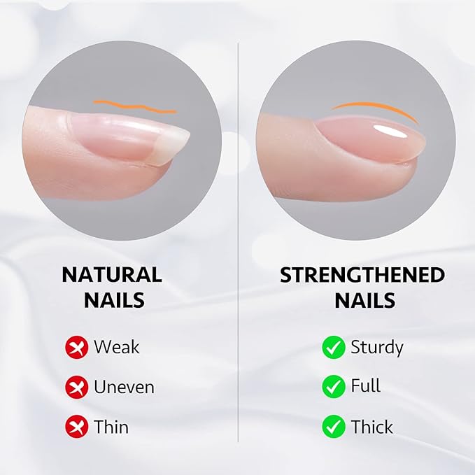 GAOY Clear Builder Gel for Nails, 16ml Nail Strengthener in a Bottle, Nail Extension Hard Gel, Soak Off Long Lasting UV Light Cure, Base Coat Top Coat Needed