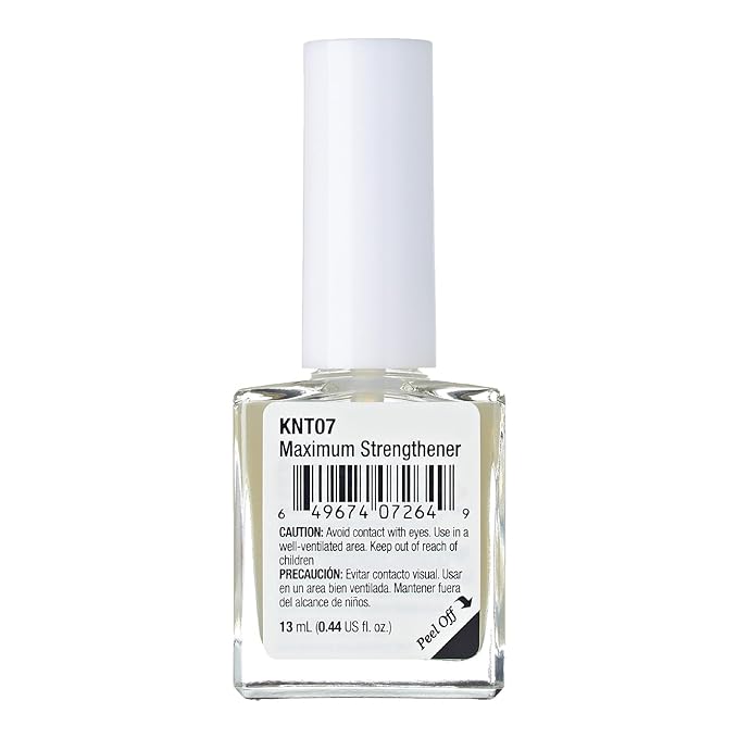 Kiss New York Nail Strengthening Treatment, Maximum Strengthener for Thin, Cracked, Split Nails, Infused with Biotin and Keratin, Made in Korea