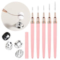 Nail Art Brushes 5Pcs Nail Liner Brushes for Nails, 5-25mm Ultra Thin Set for Clean French Tips & Geometric Lines Soft-Tip Liner Set for Long Lines, Details, Fine Drawing