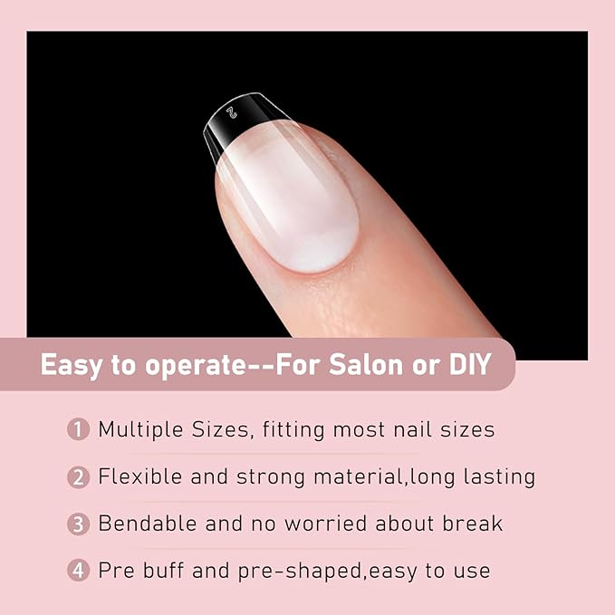 Short Coffin False Nails-12 sizes 600pcs Half matte nail extension tips kit full cover short coffin nail tip press on false nail tips kit for nails Salon Or Home DIY pre-shaped nail tips set
