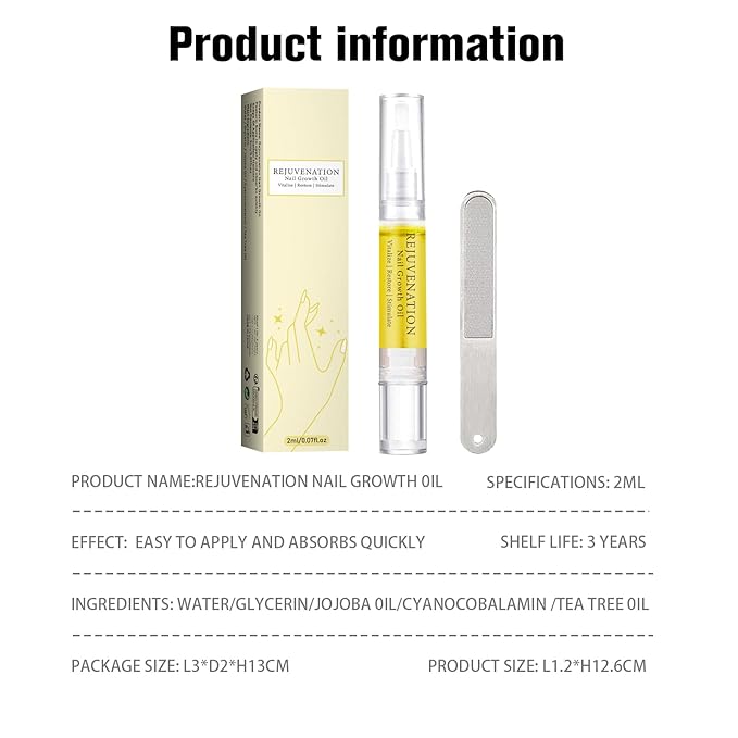 2PCS Nail Growth Oil & File Set - Strengthen, Repair & Promote Healthy Nails Fast