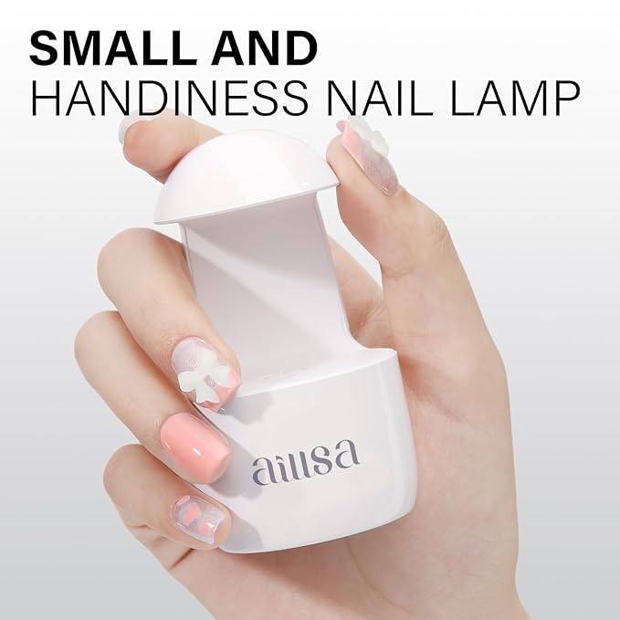 AILLSA Mini UV Light for Gel Nails LED Nail Lamp Flash Cure Lamp Handheld Portable Nail Dryer Single Finger Nail UV Light Rechargeable