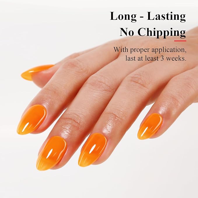 Imtiti Neon Gel Nail Polish, 0.5 Fl Oz Orange Soak Off LED UV Polish for Spring Summer DIY Nail Art Starter Manicure Salon Kit for Women Girls