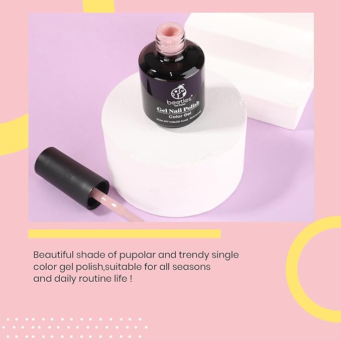 Beetles Natural Gel Polish, Taupe Gel Nail Polish Neutral Soak Off Uv LED Nail Lamp All Season Manicure Gift for Women
