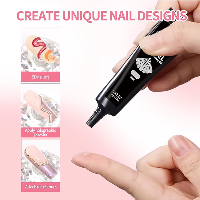 5D Nail Art Sculpting gel Kit-10g/0.35floz Unleash Your Creativity in Nail Art Sculpting 5D Nail Gel Dimensional NailS Arti designs Ideal for both professional and Home DIY