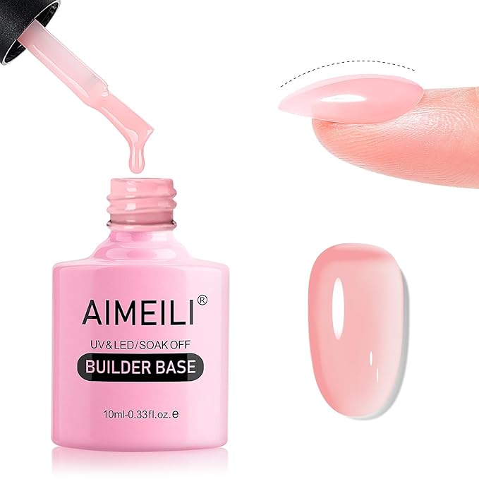 AIMEILI Hema Free 5 in 1 Builder Nail Gel, Cruelty Free, Vegan, Strengthener Gel Nude Gel Polish 10ML-164