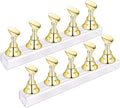 2 Sets Nail Stand for Press on Nails Art Display Practice Fake Nail Tips Holder for Painting Nails Stand Magnetic False Nail Practice Stand for Home DIY and Nail Salon, Gold