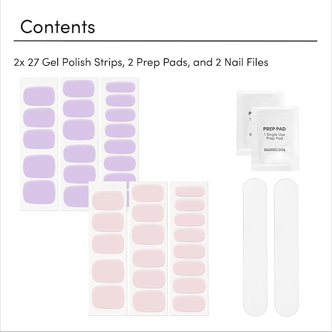 Dashing Diva Gloss Nail Strips Bundle - The Seaside Pastels Collection - Muse & Whisper - UV Free, Chip Resistant, Long Lasting Gel Stickers - Contains 2 Sets