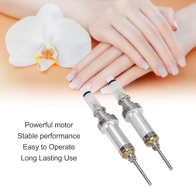 2Pcs Nail Drill Spindle Set, Nail Polisher Handle, Professional Electronic Machine Bearing, Complete Set Nail Polisher Handle, Nail Drill Accessories Kit for Manicure Pedicure