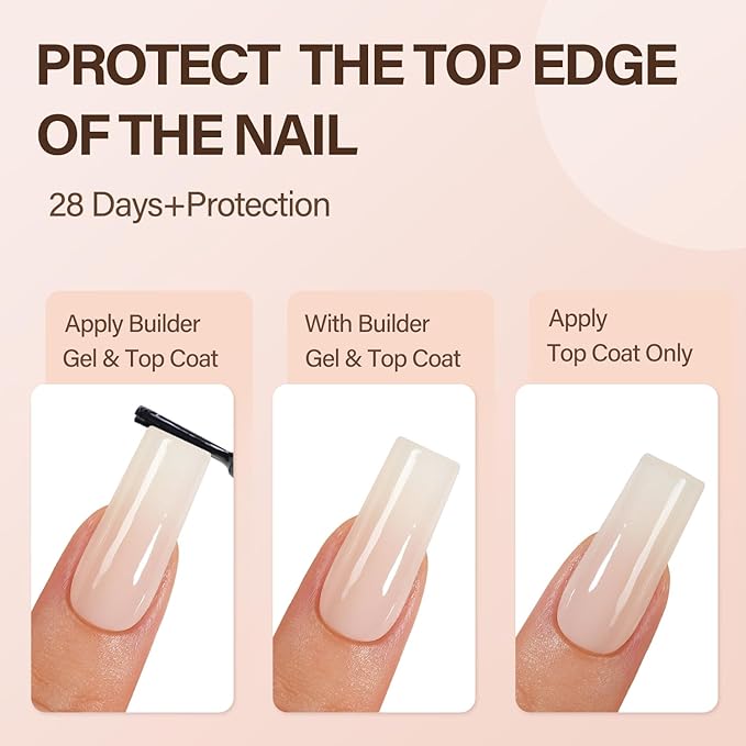 Vansiho Ombre Gel Nail Tips, 150Pcs Peach Gradient Long Square Press on Nails, Soft Gel Nails False Nail, Acrylic Fake Nails for Nail Art DIY 15 Sizes