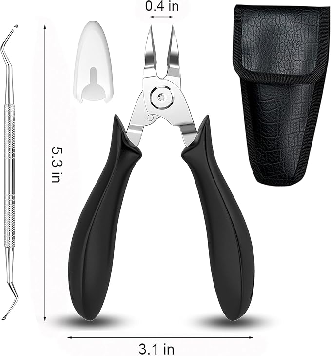 Ingrown Toenail Clippers(Upgrade), Steel Nail Clippers for Professional Podiatrist, Unique Long Handle Curved Blade Tool for Thick & Ingrown Nails, Suitable for Men, Women and Elderly-XIORRY