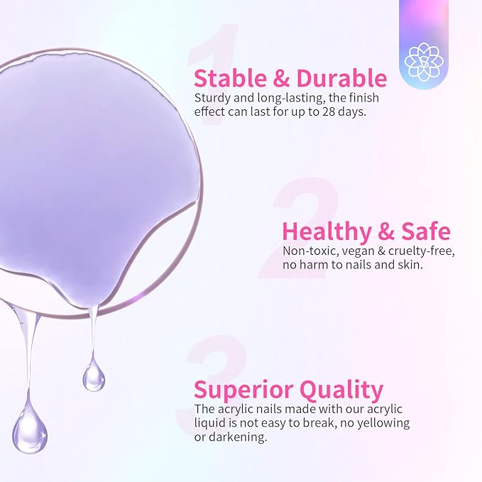SAVILAND 4.06 oz Monomer Acrylic Nail Liquid – 120ml Acrylic Liquid for Acrylic Powder Non-Yellowing Formula for Acrylic Nails Application Nail Extension & Carving Nail Starter Home DIY