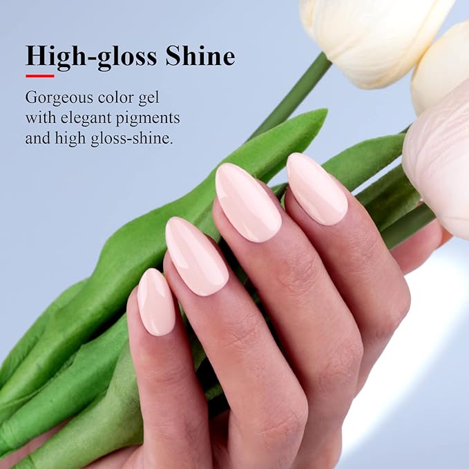 Imtiti Nude Gel Nail Polish, 0.5 Fl Oz Nude Beige Gel Polish for Neutral Skin Tones, DIY Nail Art Starter Kit