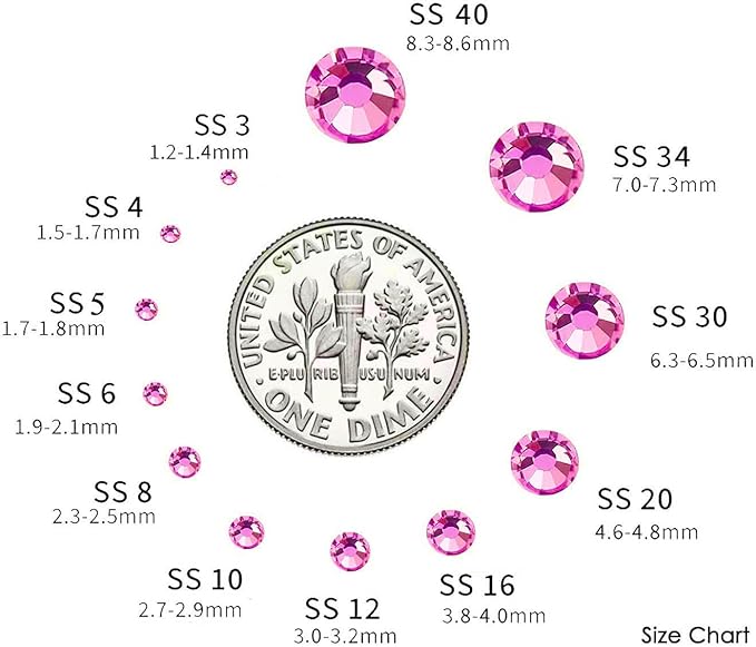 144 Pieces SS30 Lt. Rose Hotfix Rhinestones Flatback Round Crystal Glass Rhinestones Gems for Crafts Nail Face Art Clothes Shoes Bags DIY