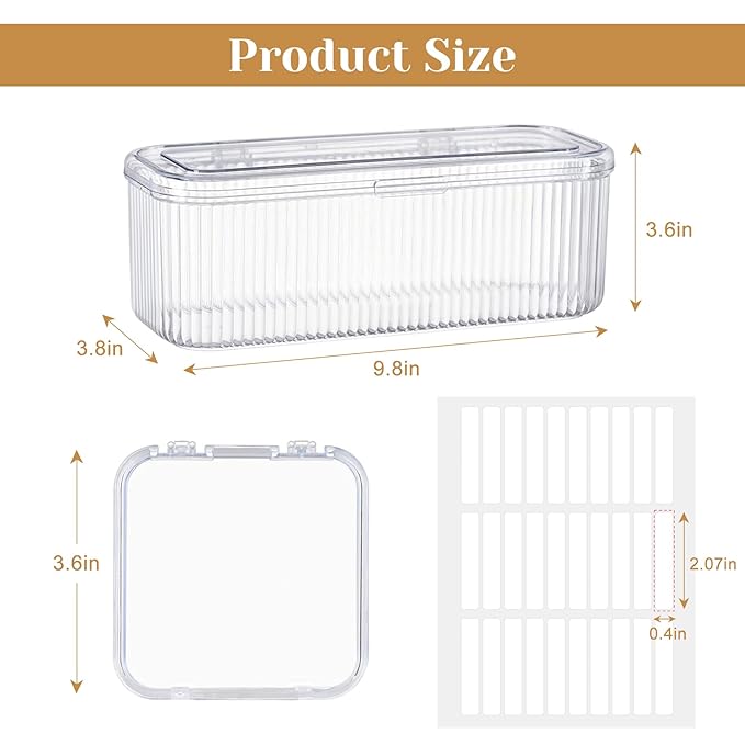 INMORVEN Press On Nail Storage Box 14 PCS Organizer with 1 Large Case & 60 Adhesive Tapes, Clear Acrylic Display Container for Fake Nails Salon Business or Personal Use (14 PCS Single Layer)