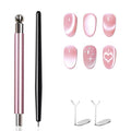 4-Piece Cat Eye Magnet Set – Black Bead-Attracting Nail Magnet Pen & Heart-Shaped Magnet for Nails, Nail Magnets for Nail Art, Cat Eye Magnet for Nail Art, Perfect for Home DIY, Nail Art Design