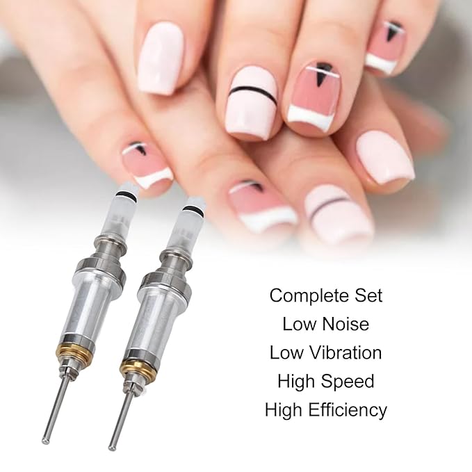 2Pcs Nail Drill Spindle Set, Nail Polisher Handle, Professional Electronic Machine Bearing, Complete Set Nail Polisher Handle, Nail Drill Accessories Kit for Manicure Pedicure