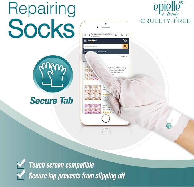 Epielle Intensive Repairing Hand Mask 6 Pairs, Renew and Soften with Coconut Oil & Milk Extract, Deep Moisturizing Gloves for Dry, Cracked Hands, Self Care Gifts for Women, Spa Kit, Stocking Stuffers