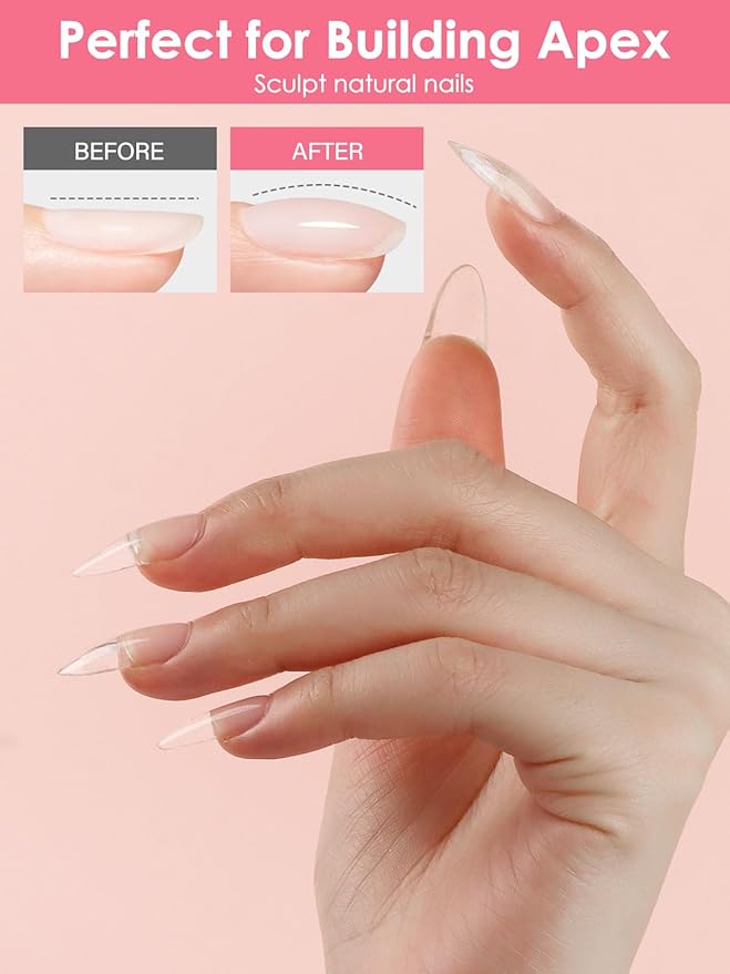 100g Builder Gel for Nails, EBANKU 7 in 1 Clear Builder Nail UV Gel Strengthener Nail Enhancement Building Apex Rhinestone Glue in a Bottle Base Polish Coat for Extension DIY Salon Home