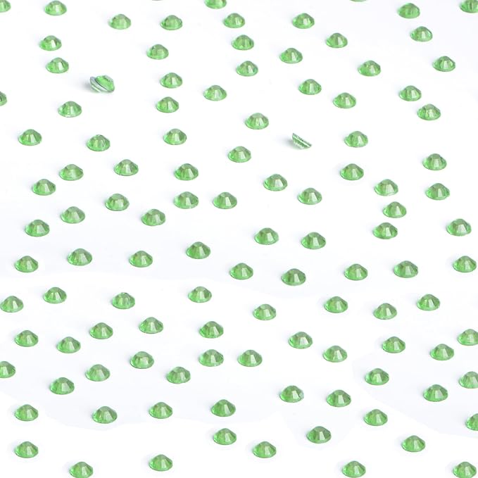 NCB 2880pcs Hotfix Rhinestones, Round Flatback Crystal Glass Hot Fix Rhinestones for Crafts Clothes Shoes Shirts Caps Decoration (Peridot, SS8 2.4mm)