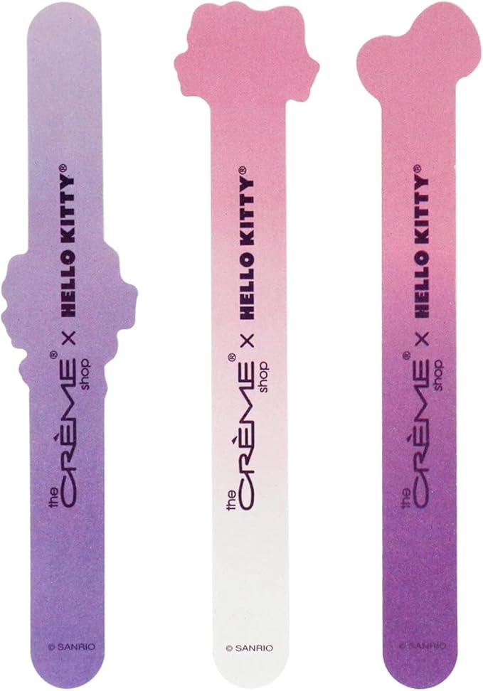 The Crème Shop X Hello Kitty Smooth Perfection Nail Files Nail Files for Natural Nails, Nail Tools (Set of 3)