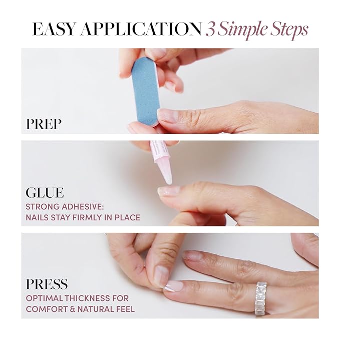 Glamnetic Press On Nails - Apricot | Solid Opaque Orange Round Nails, Salon Quality | 12 Sizes - 30 Nail Kit