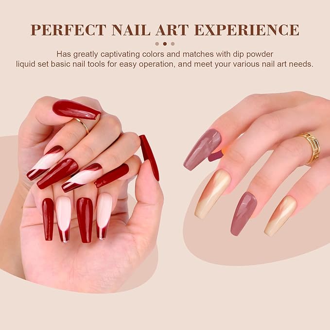 SAVILAND 49 PCS Dip Nails Powder Starter Kit - 40 Colors Hot Pink Red Gentle Nude Glitter Dip Powder Liquid Set with Base & Top Coat Activator Brush Saver Manicure Tool for French Nail Art Salon DIY
