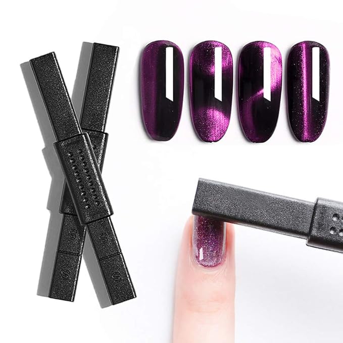 WOKOTO 6Pcs Dual-Ended Nail Magnet Pen For Gel Nail Polish 3D Cat Eye Painting Flower Nail Art Magnetic Stick Manicure DIY Tools