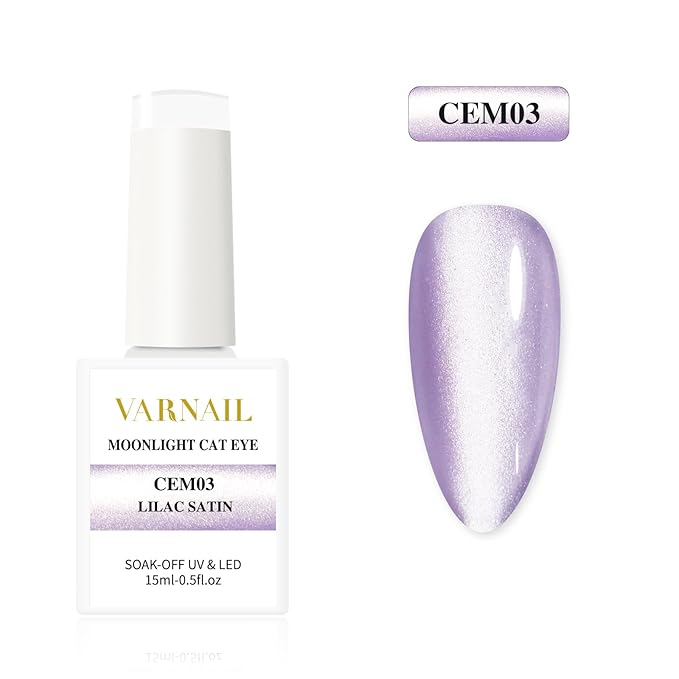 VARNAIL Moonlight Cat Eye Gel Polish Kit 6 Colors, Glitter 9D Holographic Gel Polish with Magnet, Soak off U V Light Nail Polish Set 15 ml/ Bottle, Salon Quality Magnetic UV Nail Polish