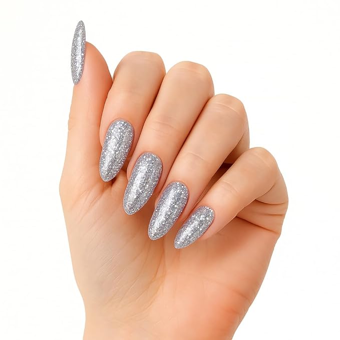 PINK MASK Easy Gel 2oz 60g- Sparkly Silver, Professional Builder Enhancement Gel-Quick Nail Extension for Beginner DIY, Nail Strengthener-Long Lasting-Salon Quality-Thickening Solution
