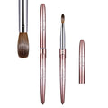 Acrylic Nail Brush Size 6,KEMEISI 100% Pure Kolinsky Nail Art Brushes Sturdy Handle Oval Shaped Acrylic Powder Nail Design Tools for Professional Manicure DIY Home Salon (Brown Gradient)