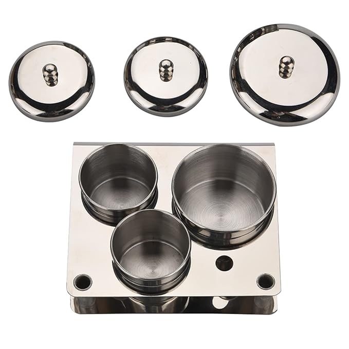 Stainless Steel Nail Liquid Container Mini Bowl for Acrylic Powder & Liquid – Nail Art Tools Organizer Holder with Lid for Manicure Salon Use