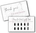 Boutique Marketing LLC Press-On Nail Loyalty Discount Cards | 50 Pack | 2x3.5 Inch inch Business Card Size | DIY Press-On Nail Kit | Marble Look with Black Nail Design,marble,black,white