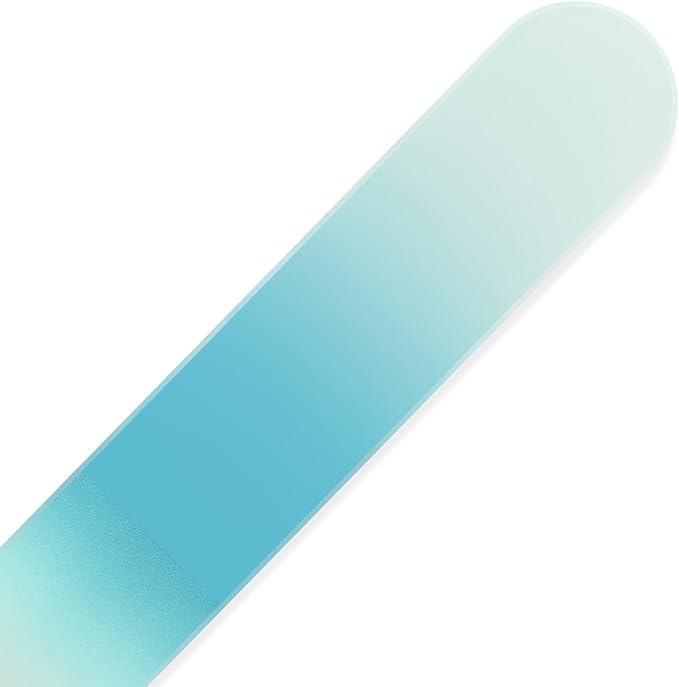 Mont Bleu Rainbow Glass Nail File - Czech Tempered Glass - Handmade in Bohemia-Czech Republic - Black Pouch - Manicure Nail Care