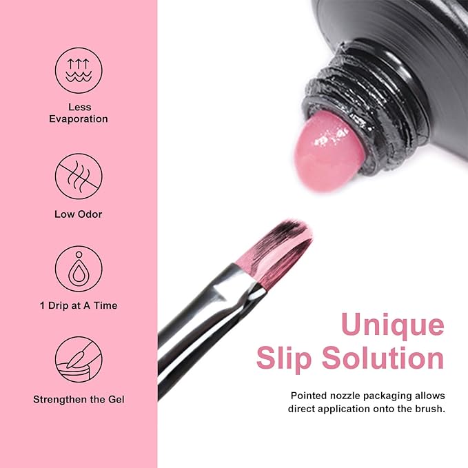 MTSSII 13Pcs Poly Nail Gel Kit 6 Colors +7 Nail Art Accessories kit Nude Pink Poly Nails Gel Kit Starter Kit with Mini UV Lamp Slip Solution Basic Tools DIY Nail for Women Girls