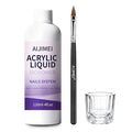 AIJIMEI Acrylic Liquid Monomer for Nail System, 120ml (4 fl oz), Professional Nail Art Kit with Brush and Dappen Dish (120ml)
