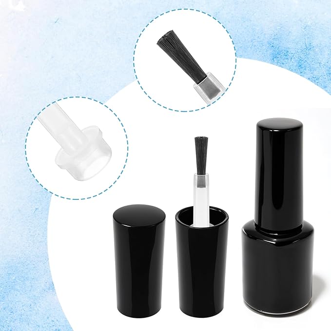 50 PCS Disposable Nail Brushes Replacement, Soft Brush Head, Dip Powder Liquid Replacement Brush, Gel Liquid Brush Set for DIY Nail Art Salon(Black)