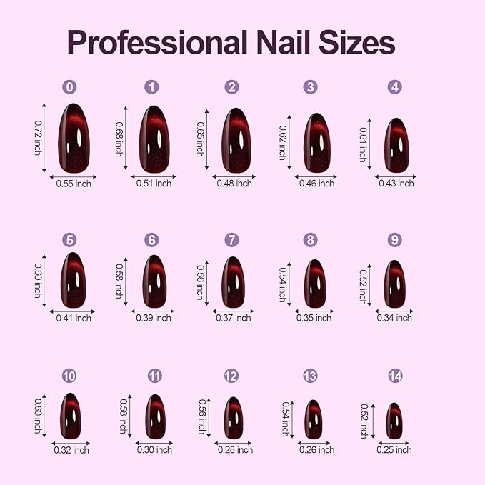 Cat Eye Press on Nails Medium Almond, 240Pcs Soft Gel Fake Nails, Glossy Glitter Cat Eye Nail Tips for Women and Girls Stick On Nails in 12 Sizes