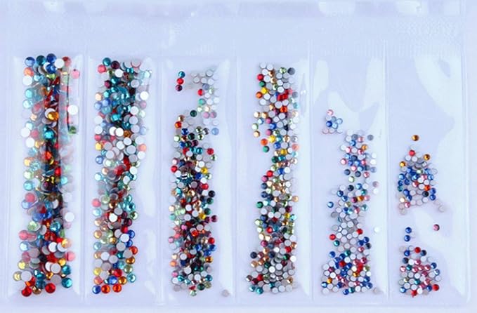 7200 Pieces(6 Grid)5 Pack of Nail Art Rhinestone Decoration Style1