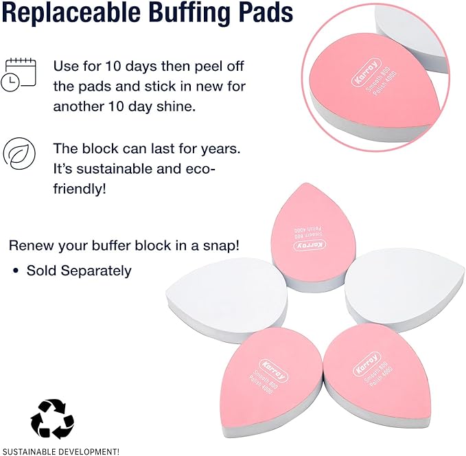 Nail Files and Buffers for Natural Nails Smooth and Polish Gel Surface 400/600/4000 Grit (A-Drop)