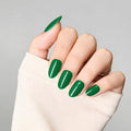 St. Patrick's Day Press on Nails Medium Fake Nails Emerald Green Acrylic False Nails Press ons Full Cover Reusable Glue on Artificial Nails for Women Girls