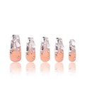 LOVFUL Press on Nails Silver Wind | Handmade with Full Covered Crystals | Reusable Full Cover Nails | Coffin Classic Regular 1.3 in | H126-L