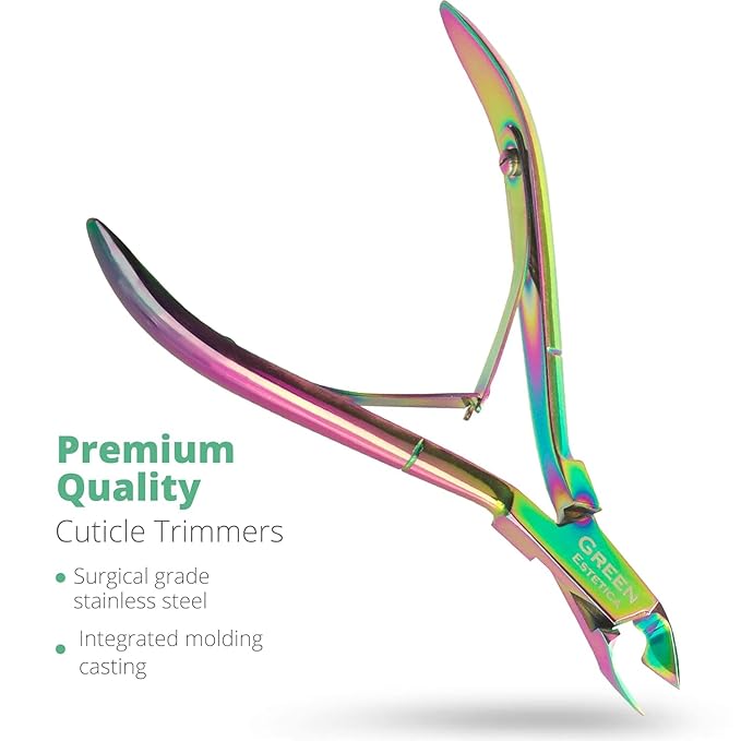 Professional Cuticle Trimmer Nail Cuticle Cutter Stainless Steel Cuticle Nippers with Sharp Blades of Cuticle Remover Clippers Manicure Tools Double Spring for Nail Care Pedicure Nail Tools (Multi)