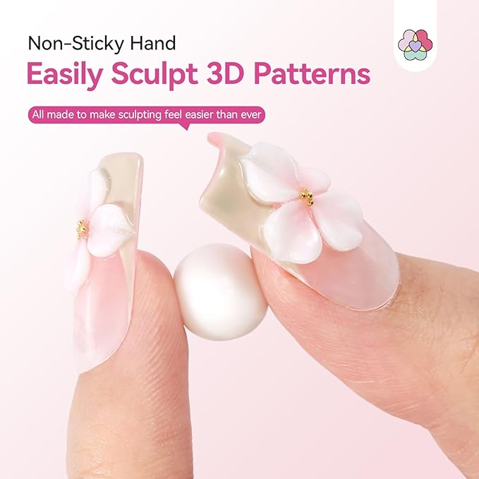 SAVILAND 3D Nail Gel Set: 6 Colors Soak Off Solid 3D Sculpting Gel for Nail Art Design, Non-Sticky Hand Carving Molding Painting Sculpture Gels for Home Salon Manicure DIY Starter Kit