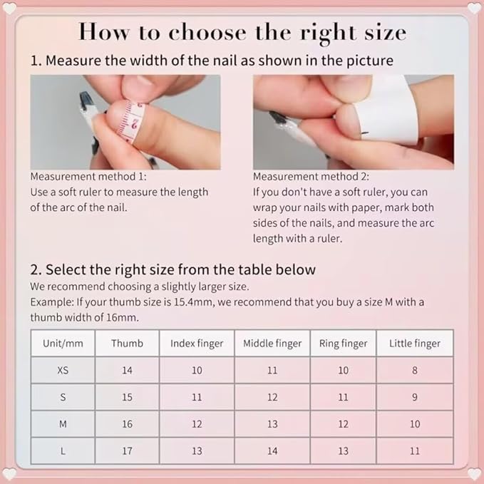 Press On Nails, 10 Pcs Handmade French Duckbill Fake Nails, Reusable Artificial Cute Short False Nails for Women 3D Acrylic Nails Kit (Size S)