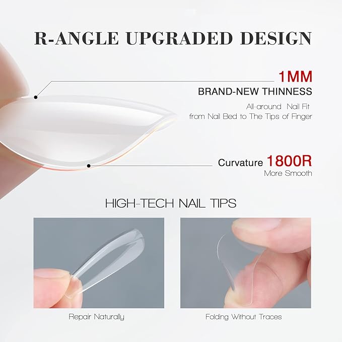 SAVILAND Nail Kit for Beginners: Nail Set Kit with Everyting Long Coffin Nail Tips with 4-in-1 Glue Gel and Nail Lamp U V Nail Light DIY Salon At Home Gift for Women Mincure Kit