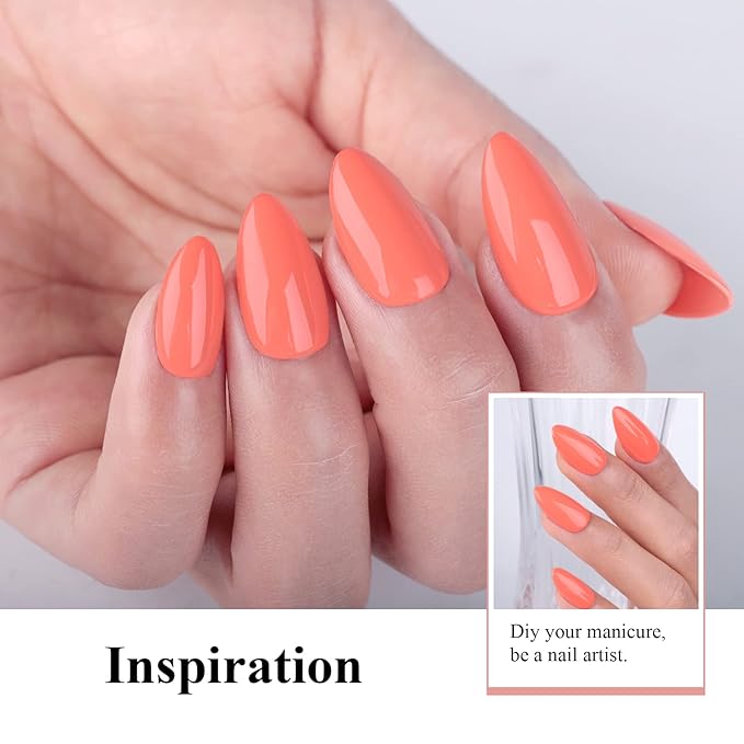 Imtiti Coral Gel Nail Polish, 0.5 Fl Oz Coral Peach Orange Gel Polish, DIY Nail Art Starter Manicure Salon Kit for Women Girls