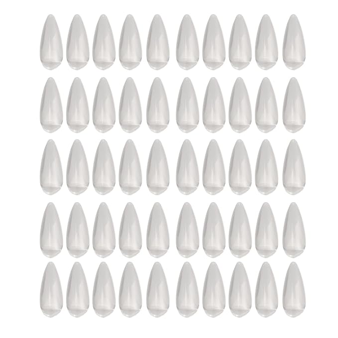 Transparent Glass Nail Polish Color Card,50Pcs Nail Gel Polish Display Tips Nail Practice Card DIY Manicure Tool Accessories Pointed Almond Shape
