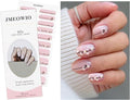 JMEOWIO Gel Nail Stickers White Flower Semi Cured Gel Nail Strips Wraps UV/LED Nails Art Design Decoration Accessories